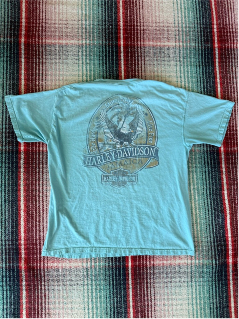 Vintage Harley-Davidson Jamaica Light Blue Short Sleeve Tee XL